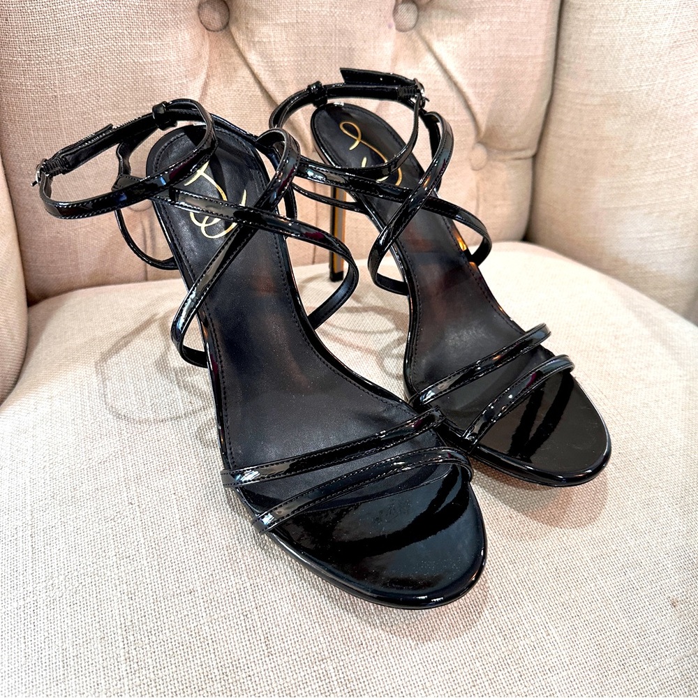 Sam Edelman Delanie Strappy Heeled Sandals in patent Leather 10